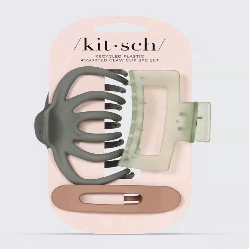 Kitsch Recycled Plastic Assorted Claw Clip 3pc Set - Octopus