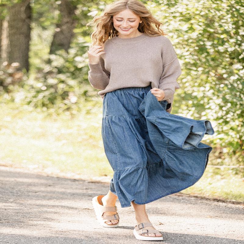 Mocha Ribbed Knit Sweater