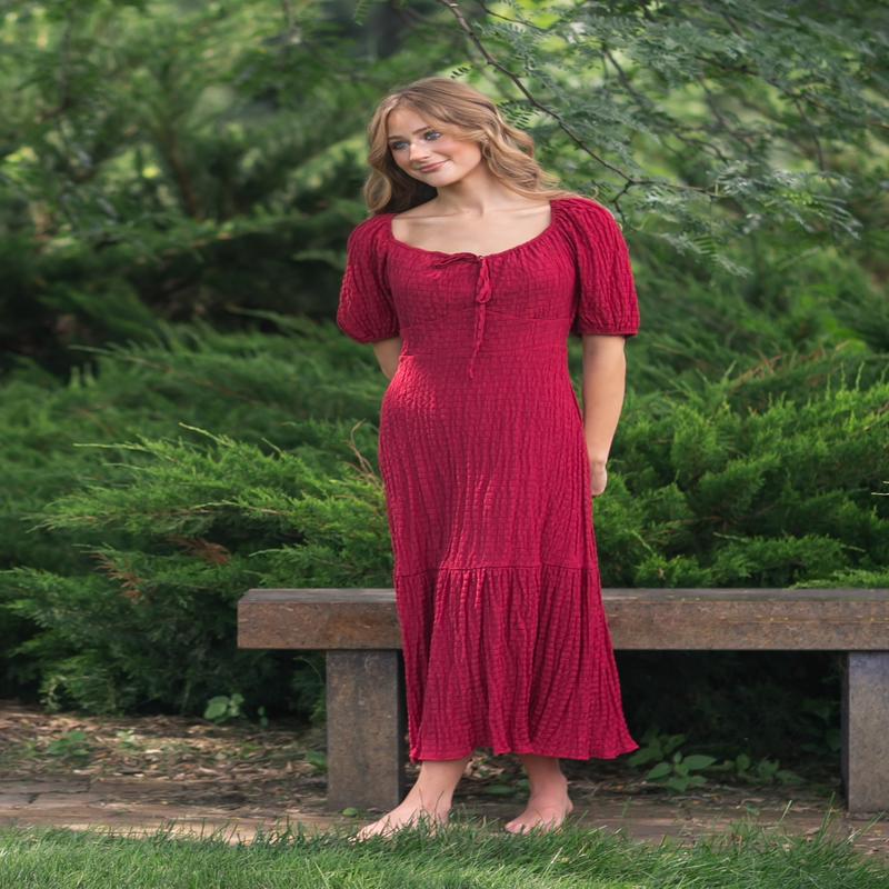 Textured Woven Maxi Dress