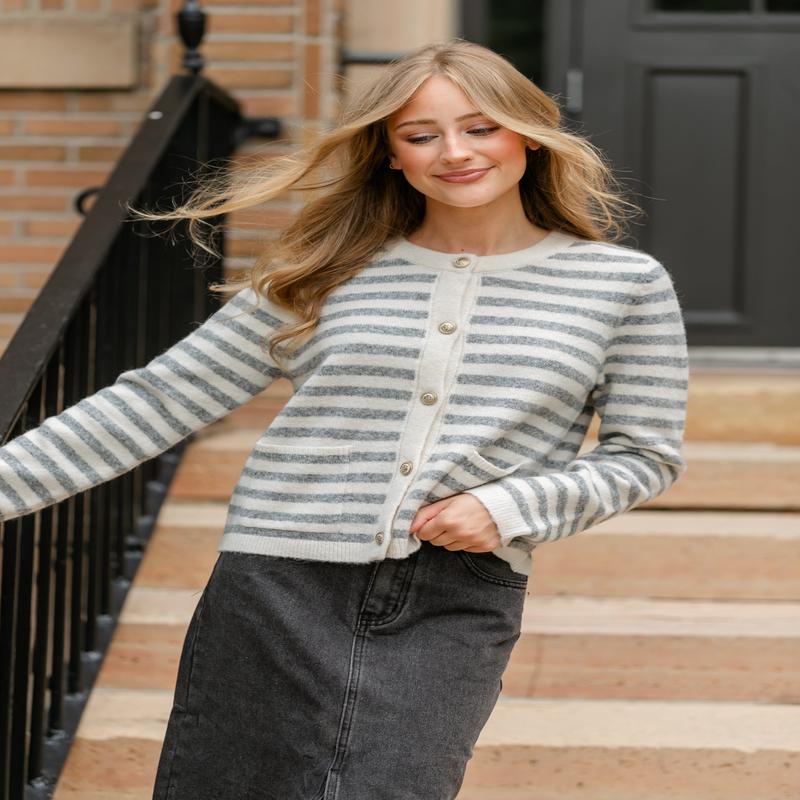 Ultra Soft Striped Cardigan - FINAL SALE