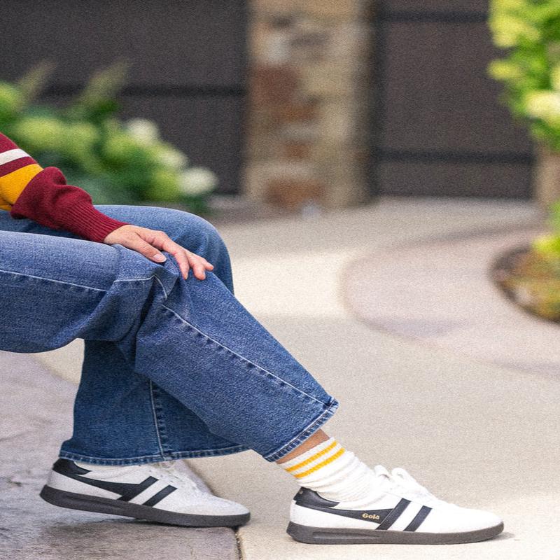 Waffle Pattern Striped Socks