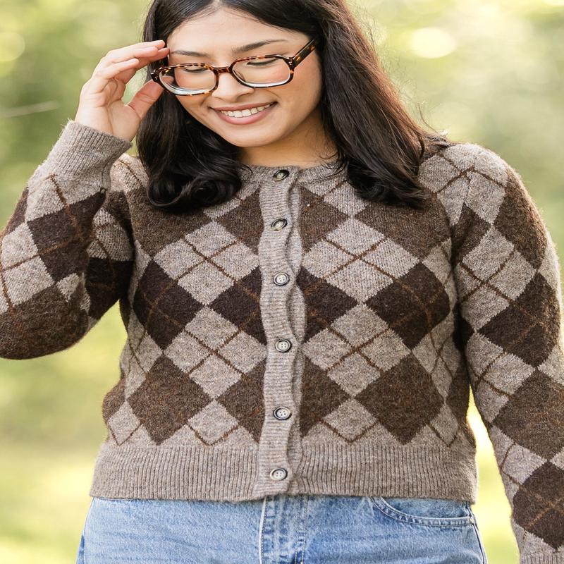 Argyle Button Up Cardigan