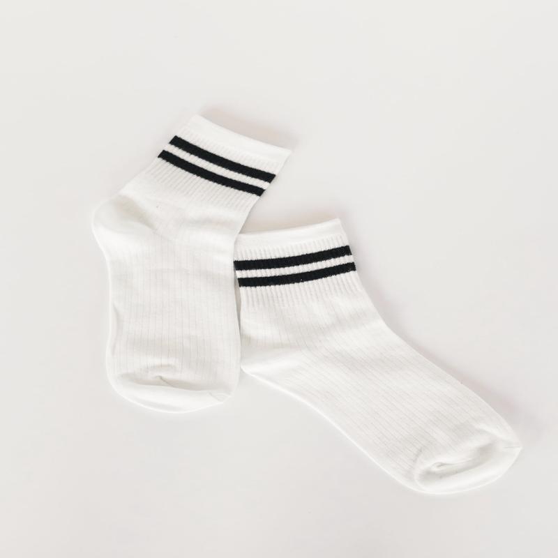 Casual Striped Cuff Ankle Socks