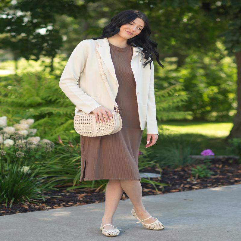 elan Off White Sweater Blazer