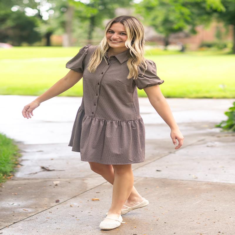 Esme Chocolate Check Dress