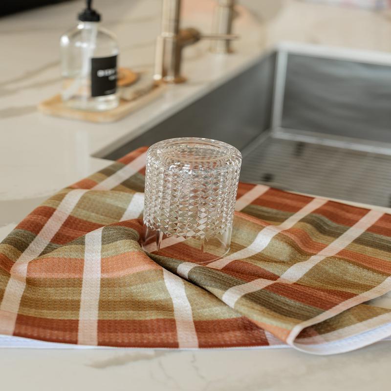 Geometry Fall Harvest Stripes Tea Towel