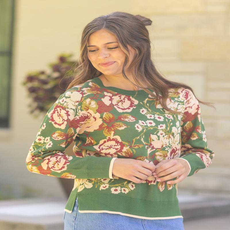 Liverpool Los Angeles Floral Crewneck Sweater