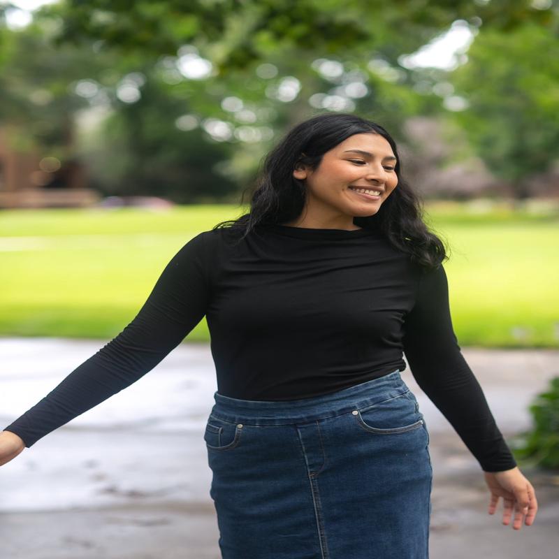 Liverpool Los Angeles Long Sleeve Mock Neck Knit Top