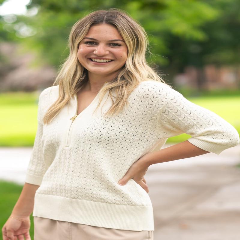 Varley Arney Half Zip Knit Polo Top