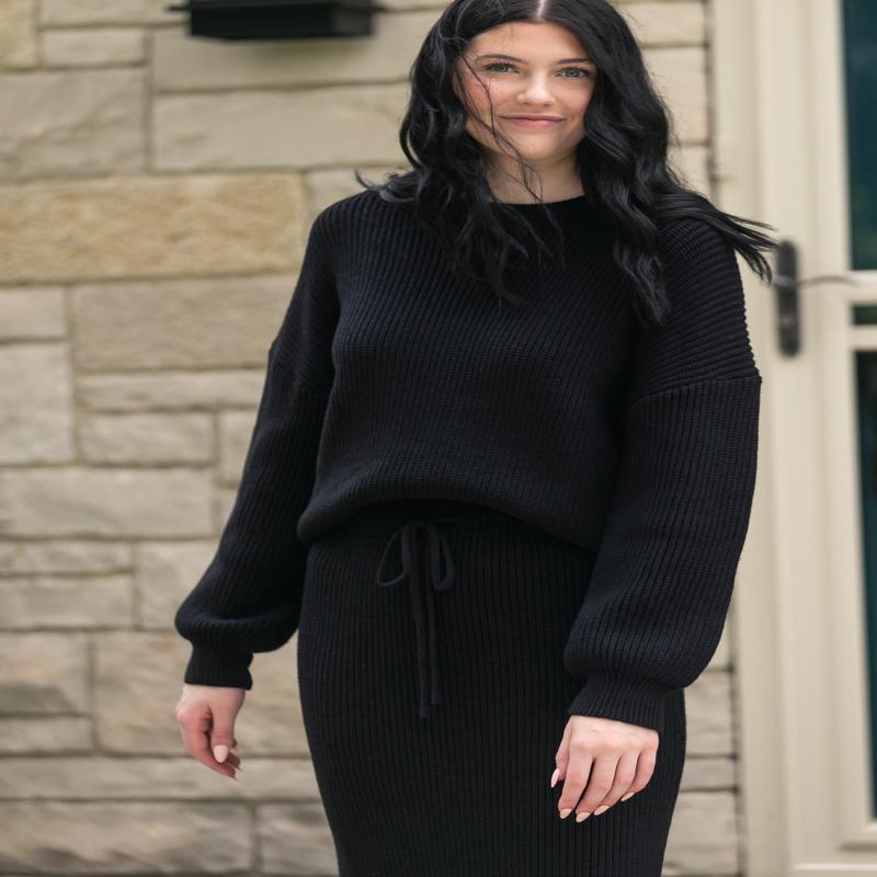 Black Knit Oversized Sweater