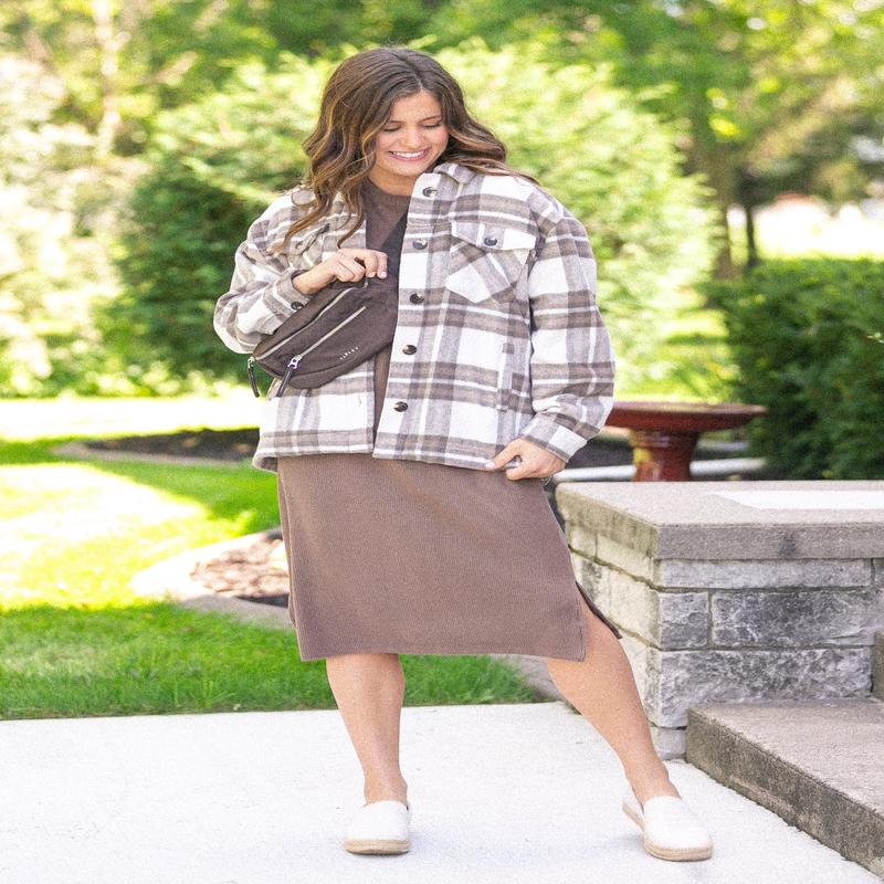 Brushed Plaid Jacket