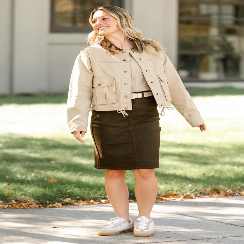 Contrast Collar Utility Jacket