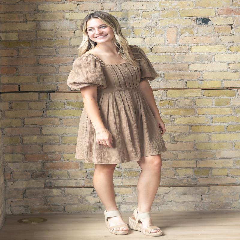 Cotton Box Pleated Midi Dress