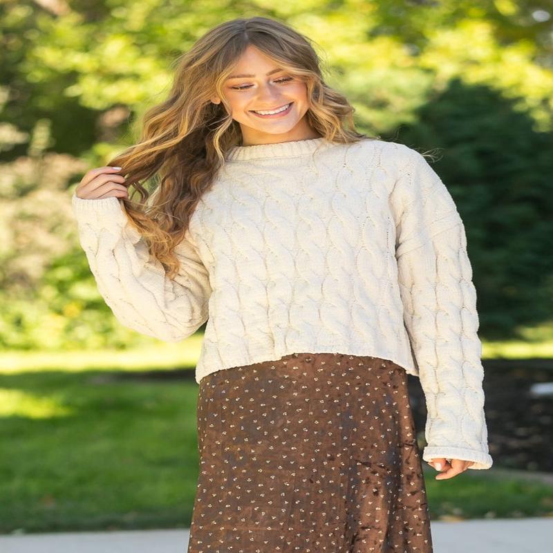Cream Cable Knit Sweater