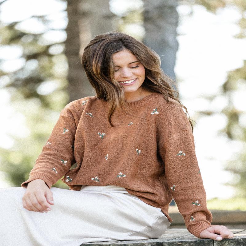 Floral Embroidered Sweater