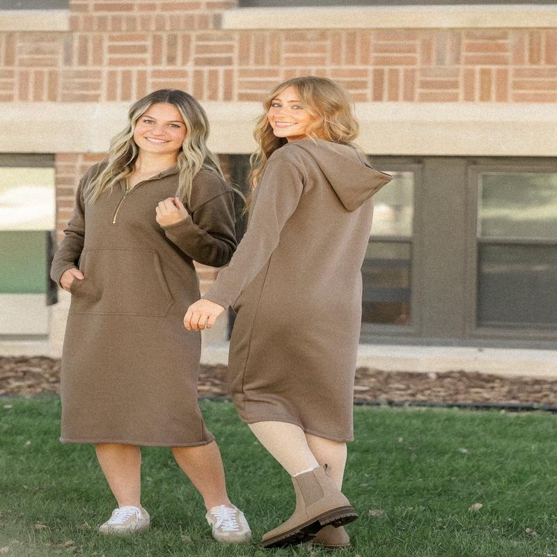 Olympia Zipper Sweatshirt Dress