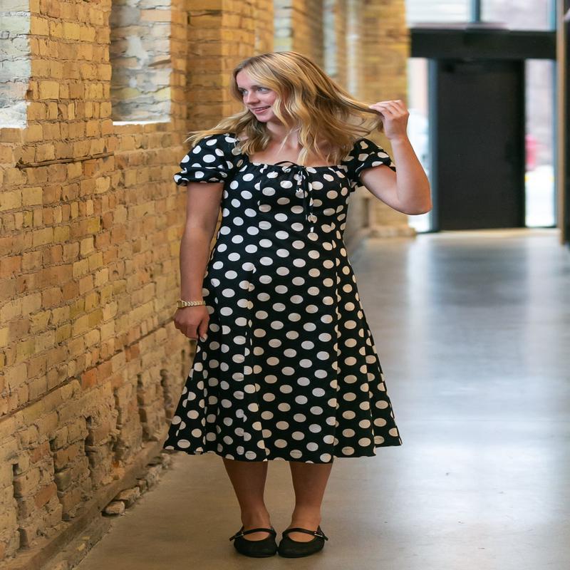 Polka Dot Flare Midi Dress