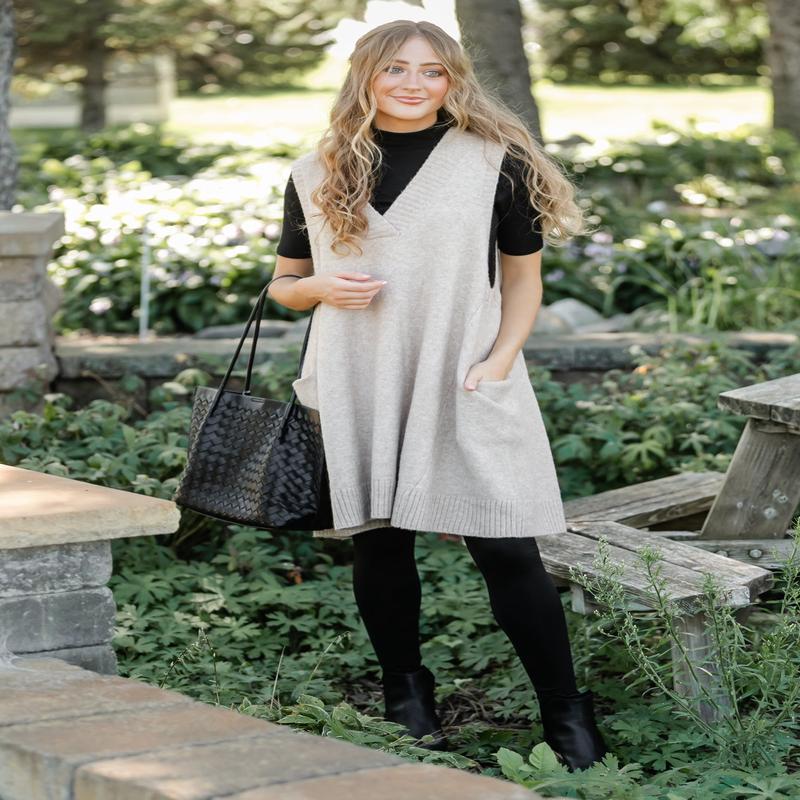 Soft Touch V-neck Sweater Dress