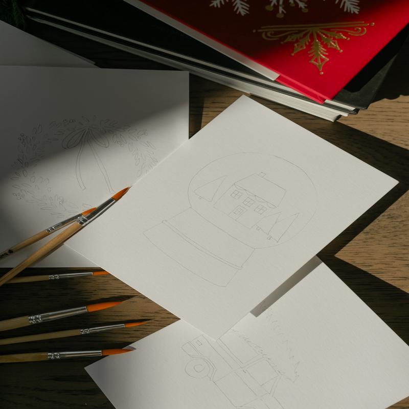 Emily Lex Christmas Paintable Notecard