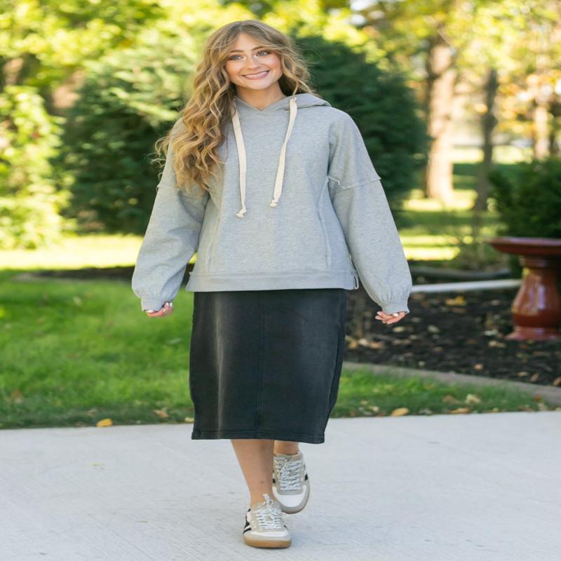 French Terry Seam Detail Hoodie