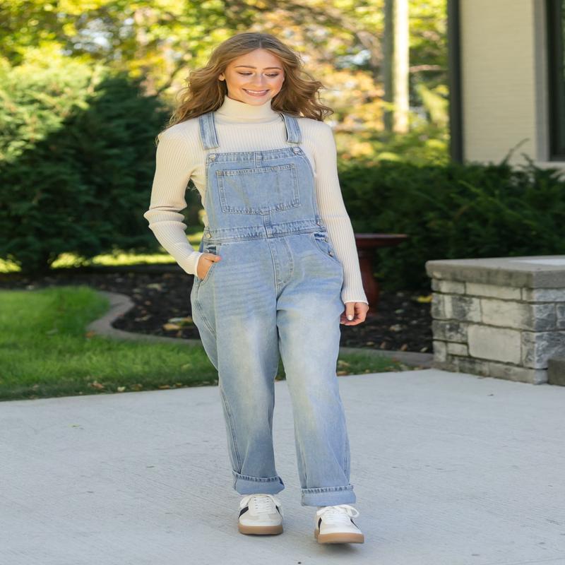 Light Wash Denim Overalls