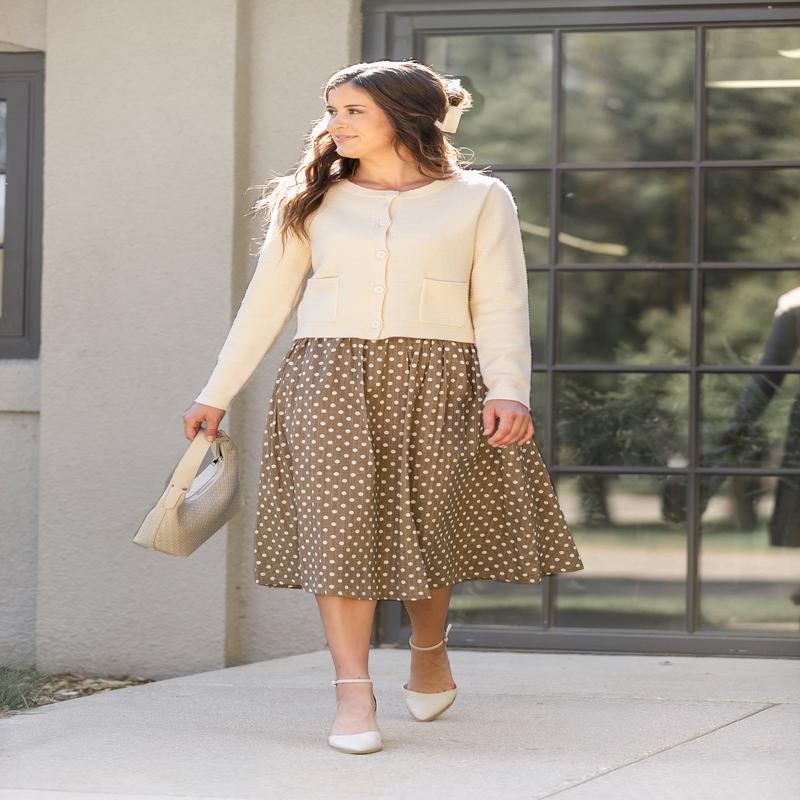 Polka Dot A-line Skirt