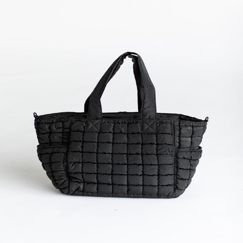 Quilted Nylon Large Tote Bag
