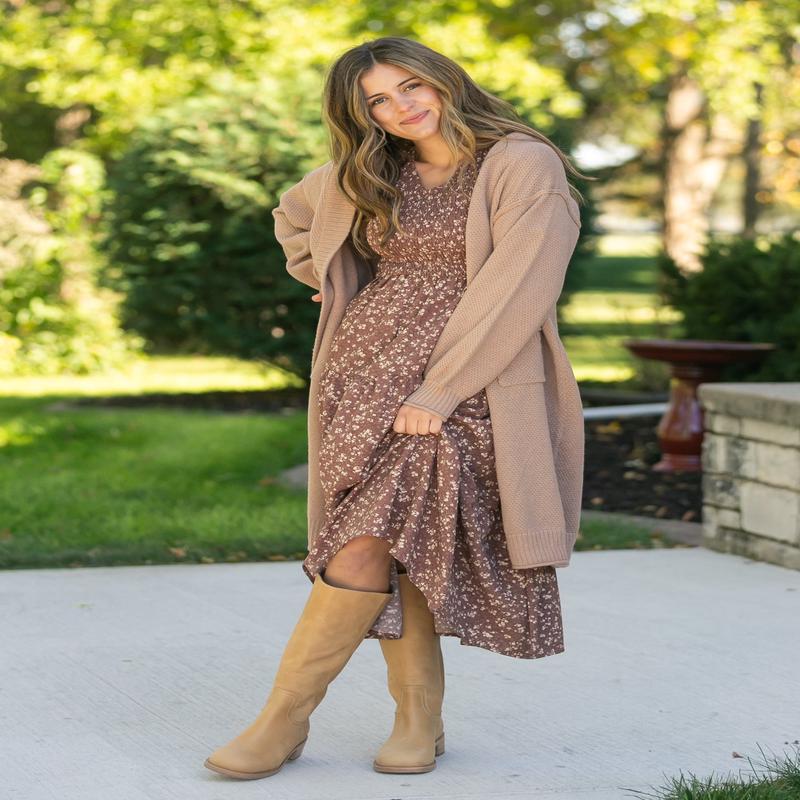 Waist Tie Floral Maxi Dress