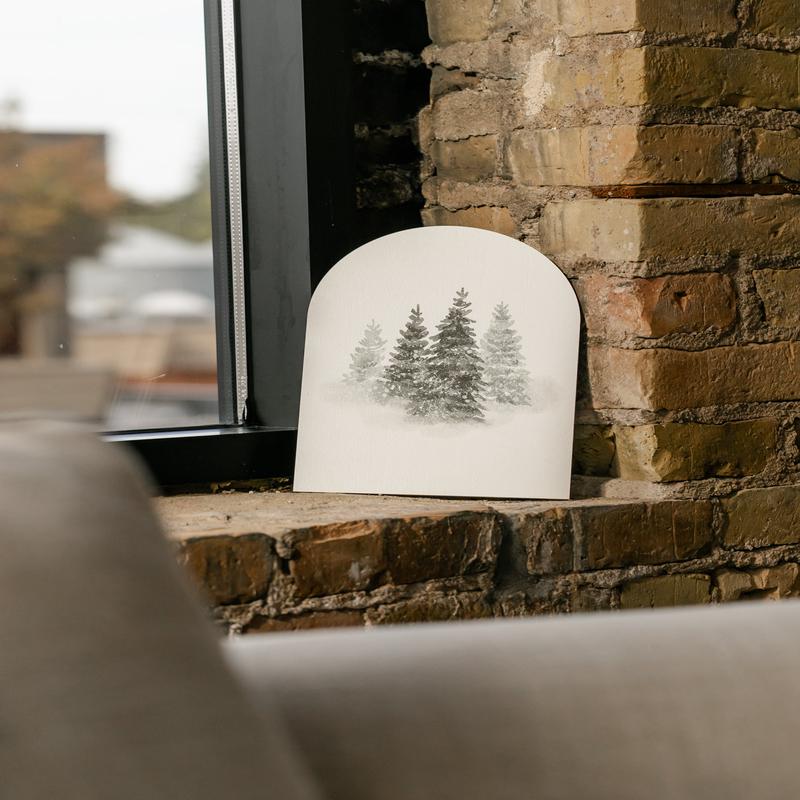 Winter Tree Watercolor Arch Wall Art