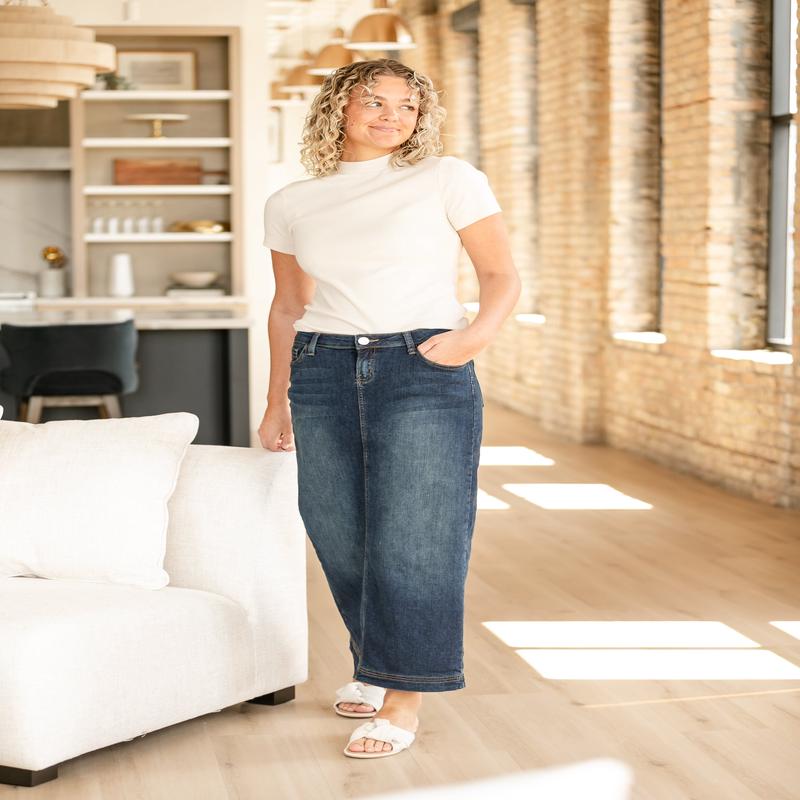 Bria Long Denim Maxi Skirt - FINAL SALE