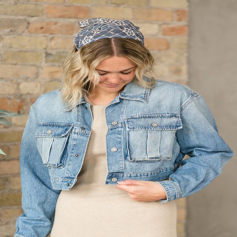 Cropped Cargo Denim Jacket - FINAL SALE