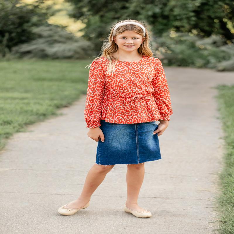 Girl's Floral Long Sleeve Top - FINAL SALE