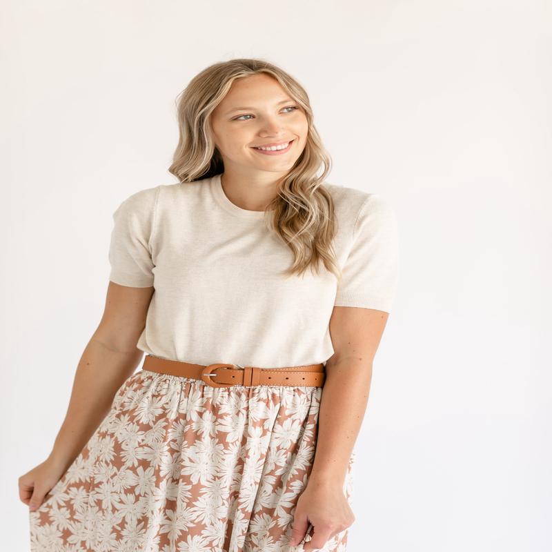 Naya Soft Crewneck Short Sleeve Sweater - FINAL SALE