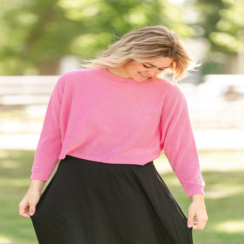 Round Neck Long Sleeve Top - FINAL SALE