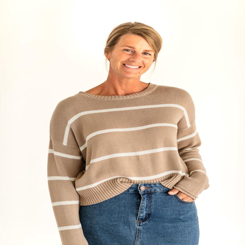 Sienna Latte Stripe Sweater - FINAL SALE