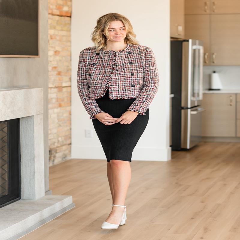 Steve Madden Antoinette Tweed Button Jacket - FINAL SALE