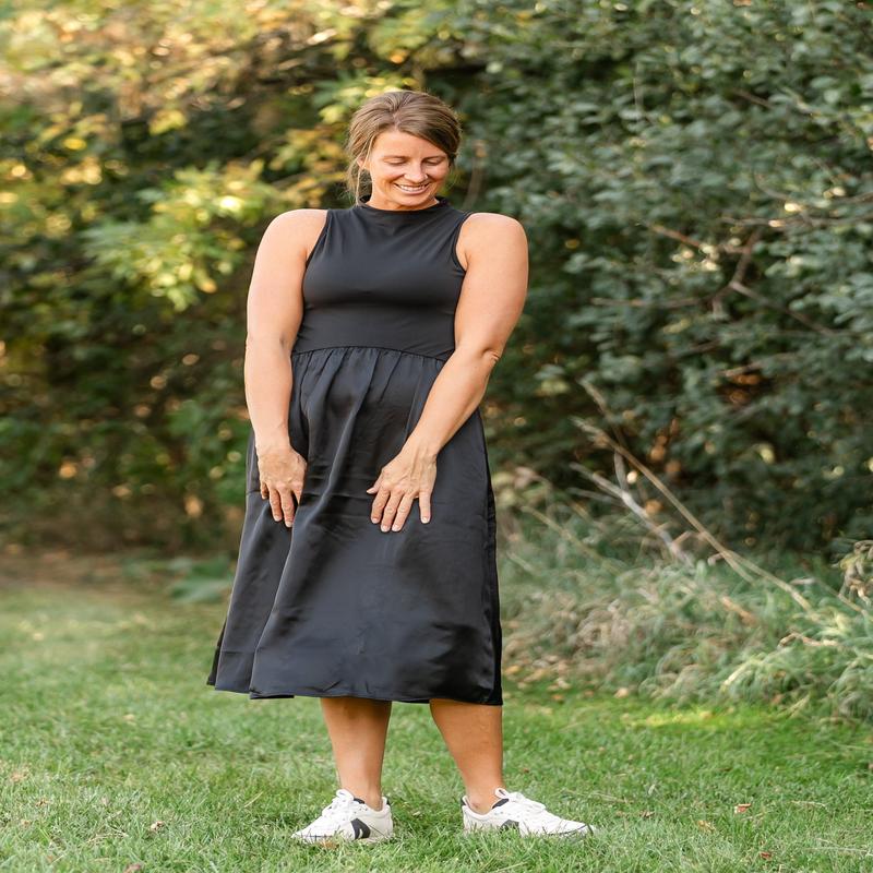 Steve Madden Aradia Mixed Media Sleeveless Midi Dress - FINAL SALE