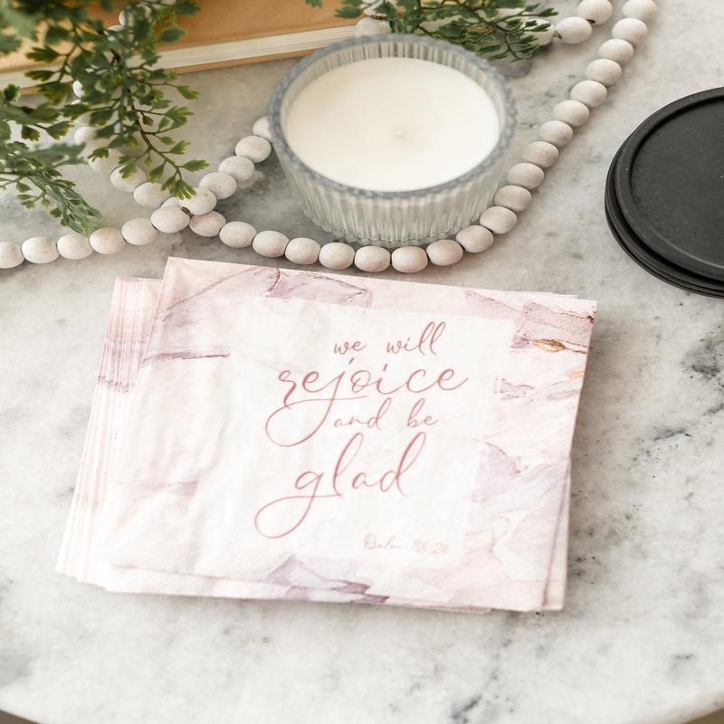 Watercolor Purple Floral Scripture Paper Napkins