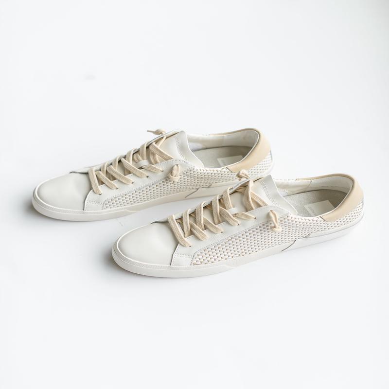Zina Tan + Cream Raffia Sneaker - FINAL SALE