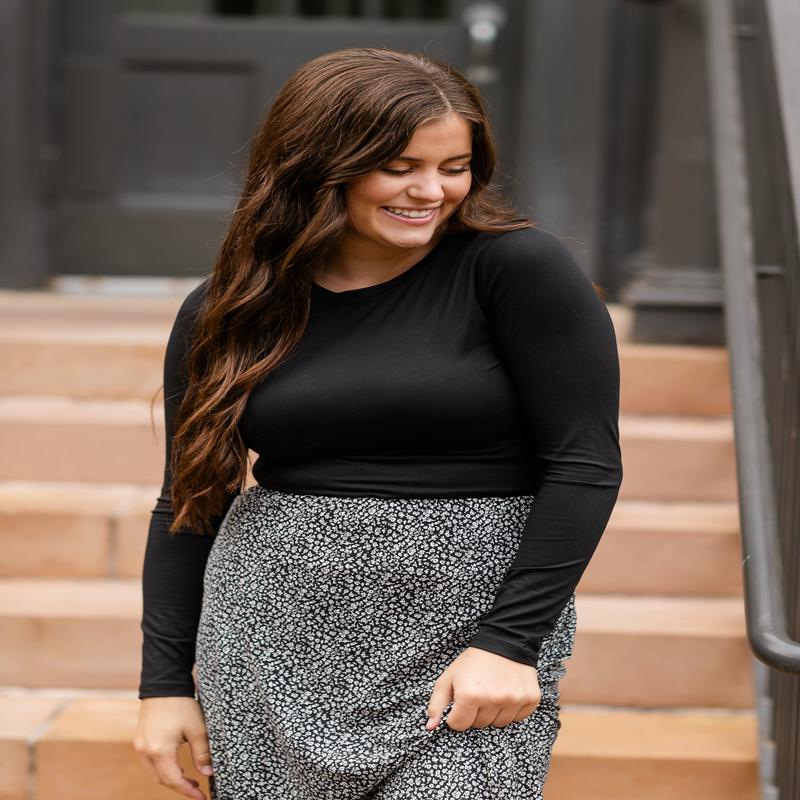 Basic Soft Crewneck Long Sleeve Tee - FINAL SALE