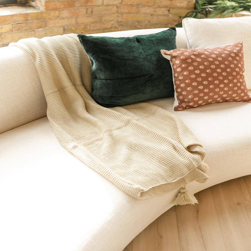 Clay Vintage Print Throw Pillow Case