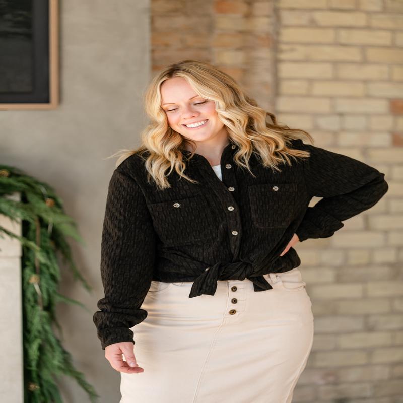 Effie Textured Button Up Shacket - FINAL SALE