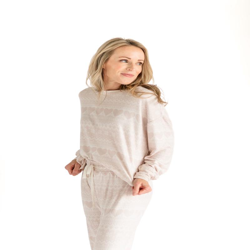 Fairisle Heart Long Sleeve Lounge Top - FINAL SALE