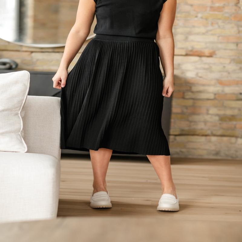 Gianna Knit Pleated Midi Skirt - FINAL SALE