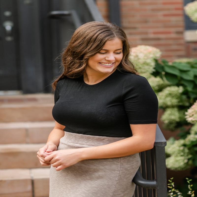 Knit Half Sleeve Crewneck Top - FINAL SALE