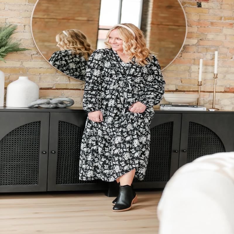 Lace Trim V-neck Maxi Dress - FINAL SALE