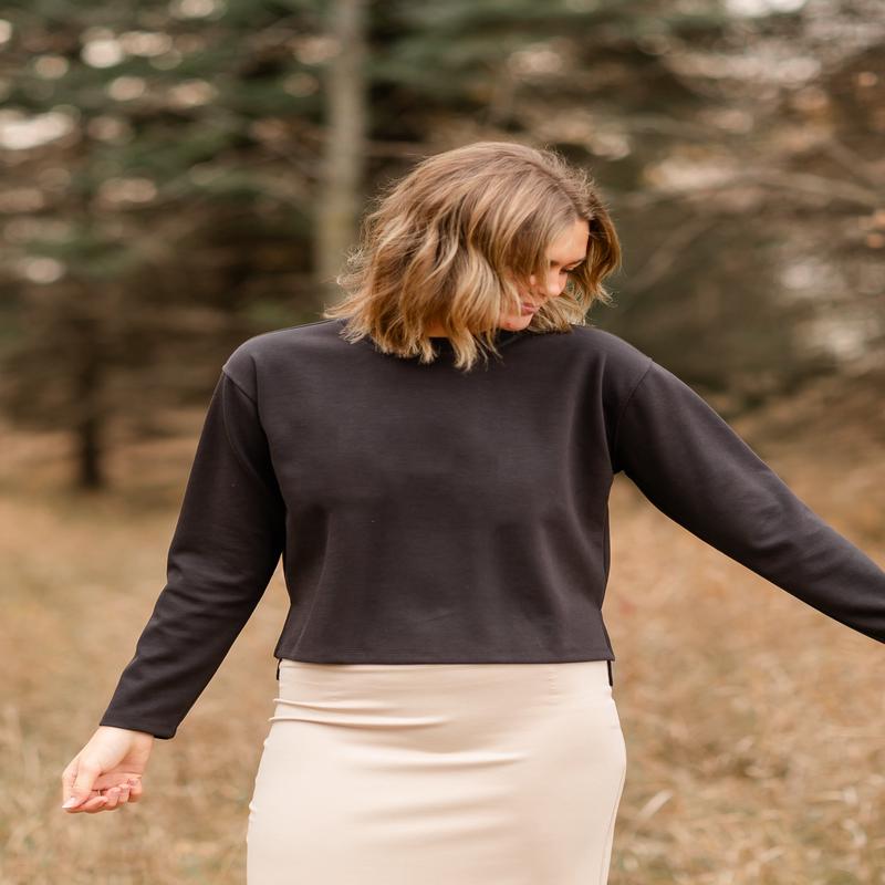 Mara High Low Charcoal Sweatshirt - FINAL SALE