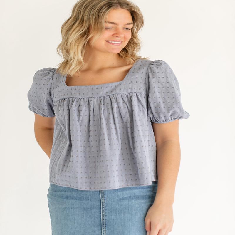 Melany Cotton Peplum Top - FINAL SALE