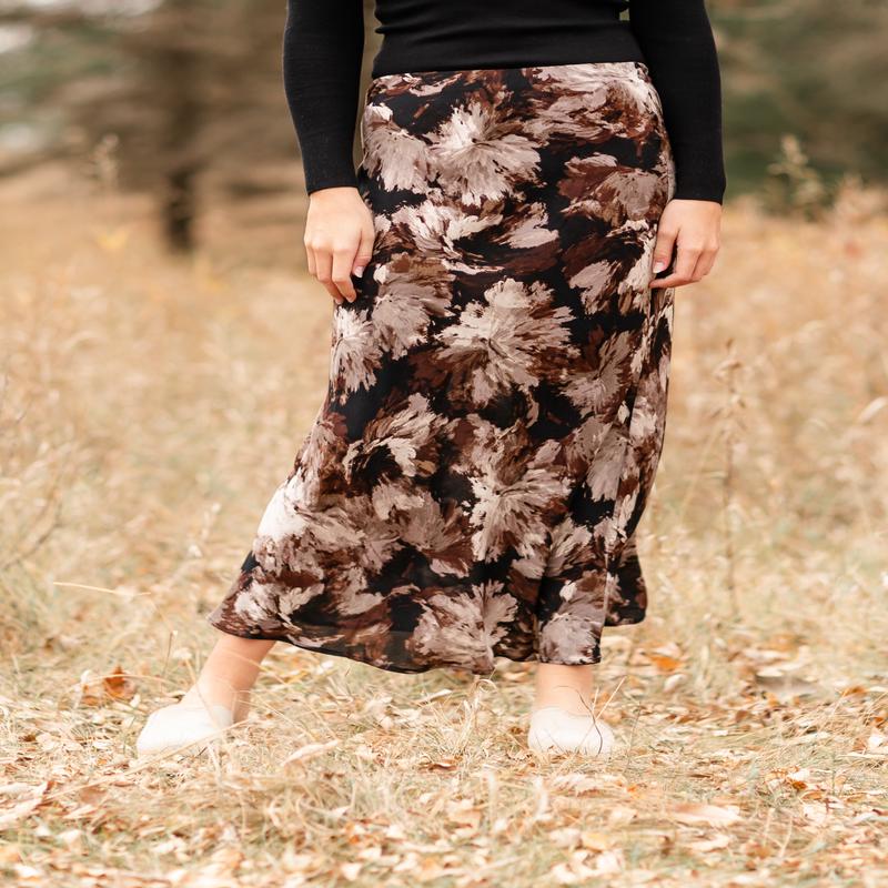 Paintbrush Floral Slip Skirt - FINAL SALE