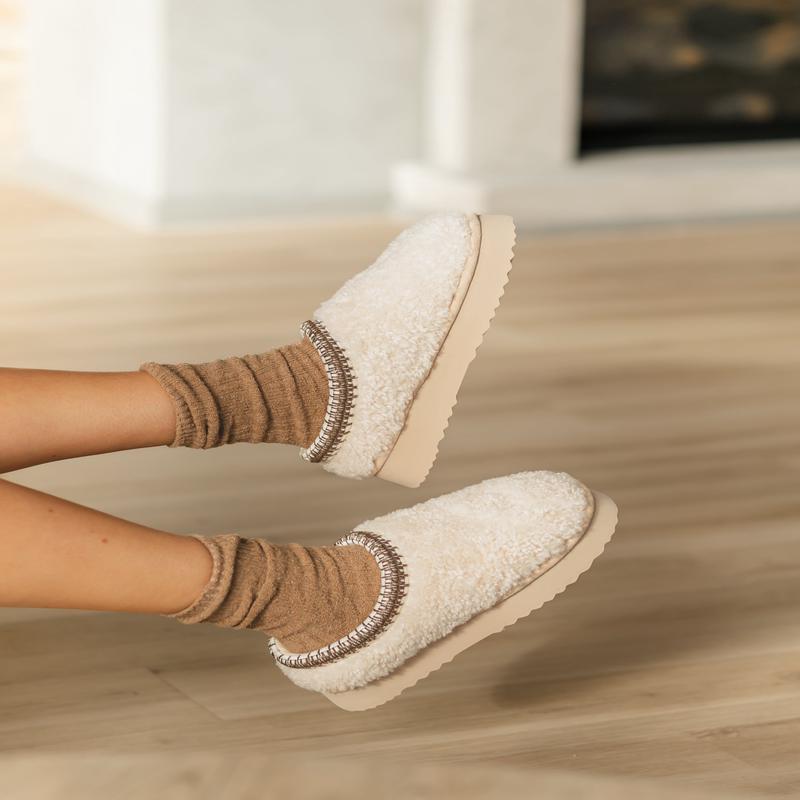 Steve Madden Selena Faux Shearling Platform Slippers - FINAL SALE